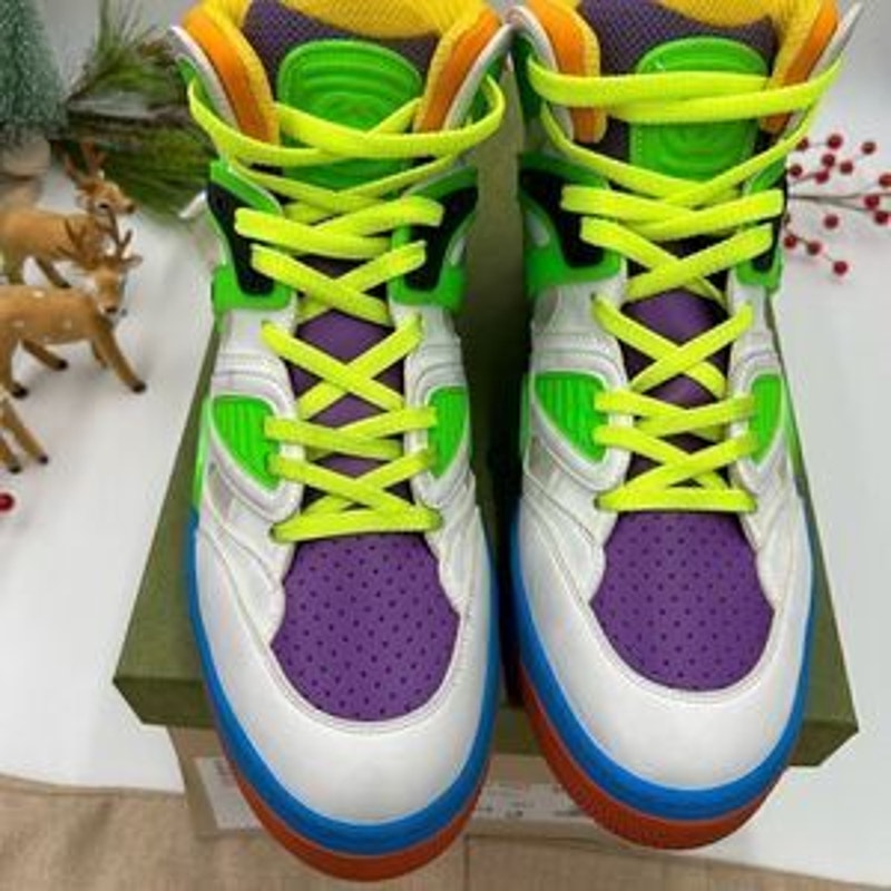 Women’s Gucci basket high top leather sneakers size 40.5