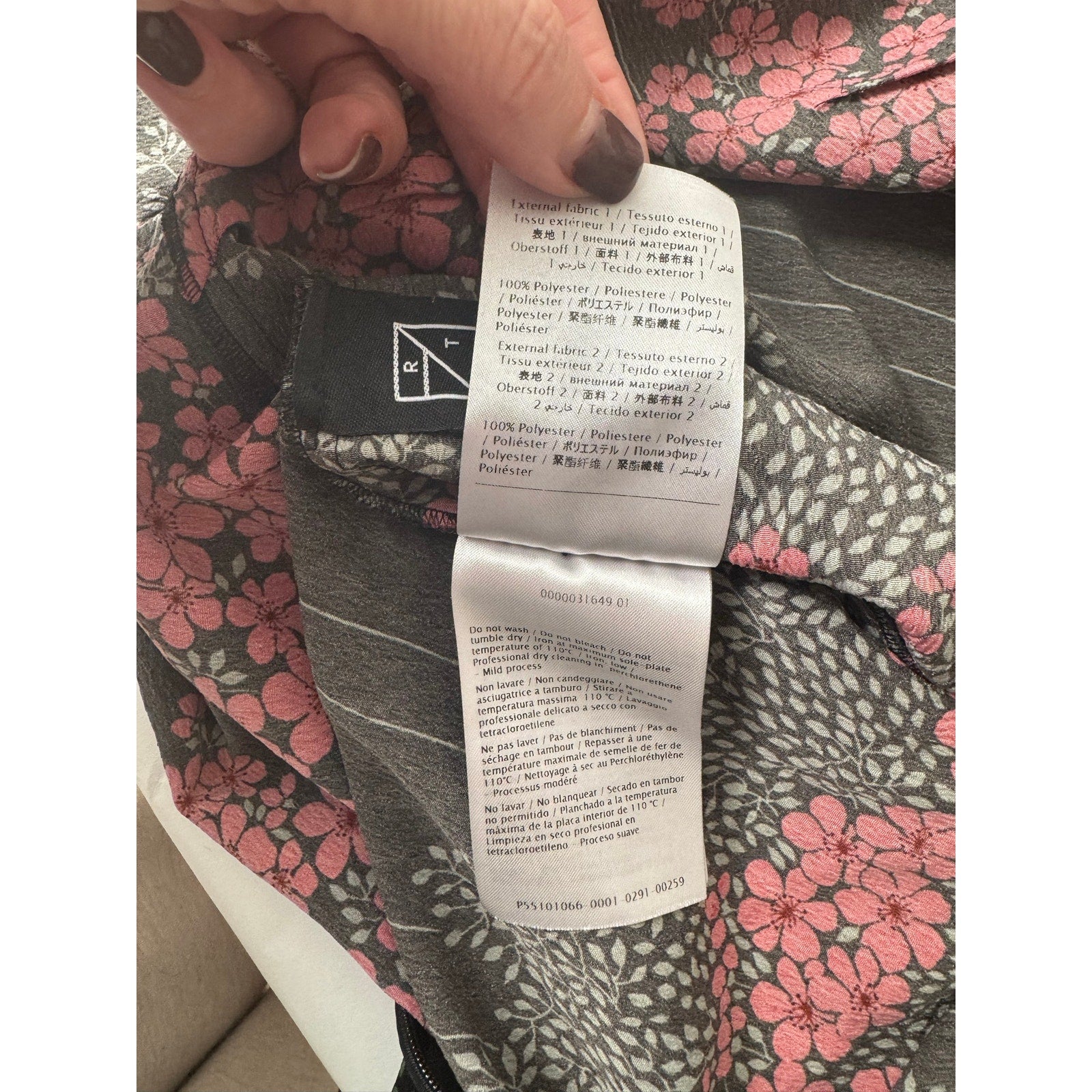 RED Valentino Printed Neck Tie Floral Peter Pan Collar Dress – IT 46 / US 10