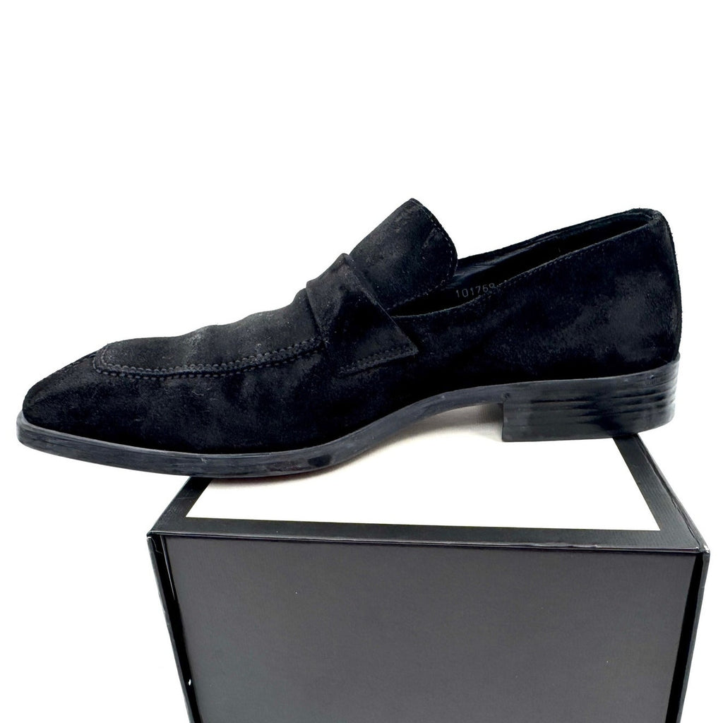 Gucci Unisex Tom Ford Black Suede Slip On Loafers Size M7.5 W9
