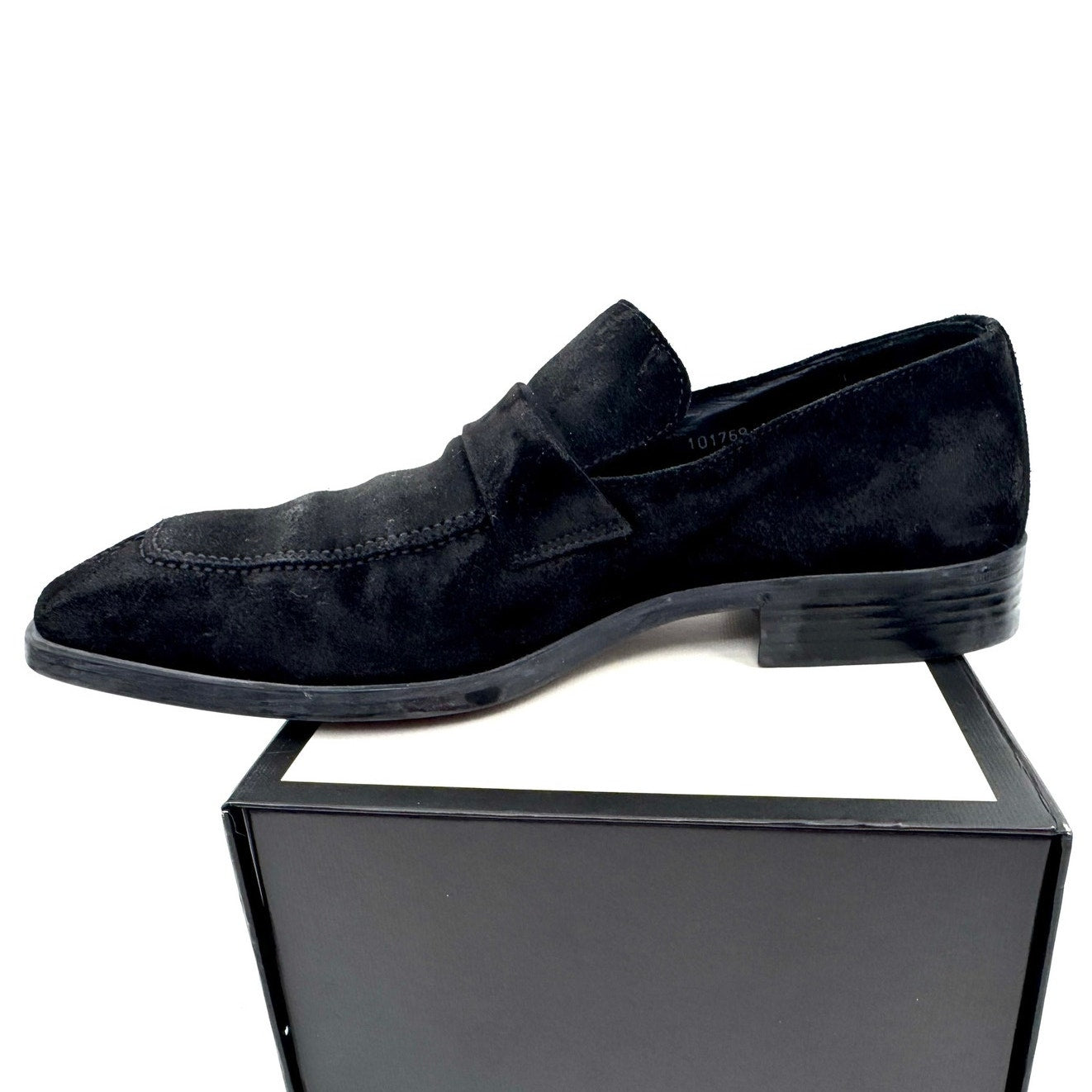 Gucci Unisex Tom Ford Black Suede Slip On Loafers Size M7.5 W9