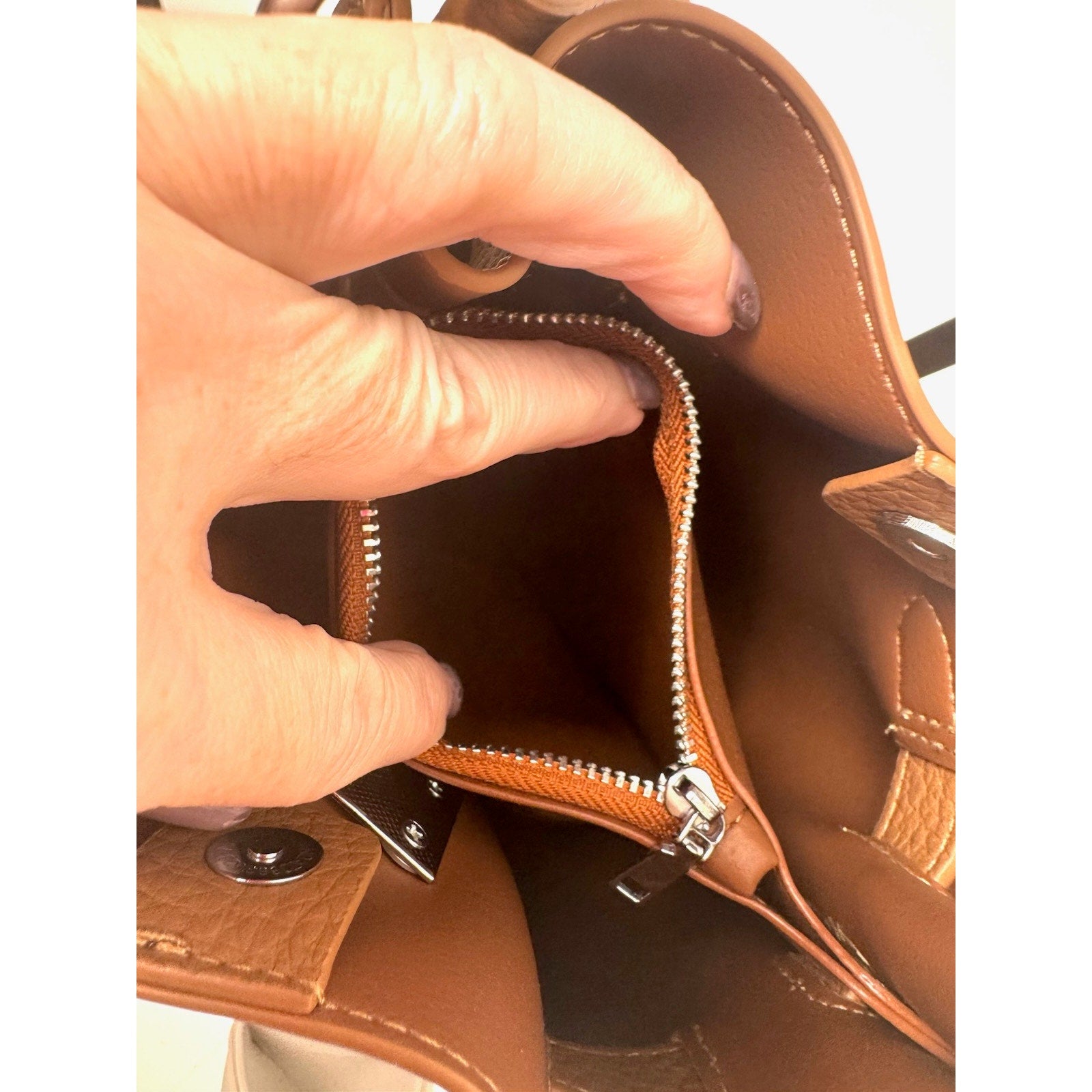 Brown Leather 3-Way Multi-Functional Bag - Crossbody, Tote & Shoulder with Charm