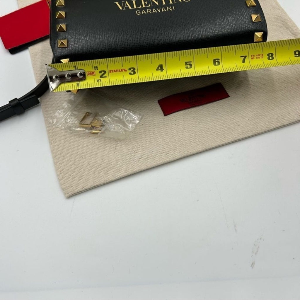 Women's Valentino Garavani gold Rockstud, leather shoulder bag made in Italy