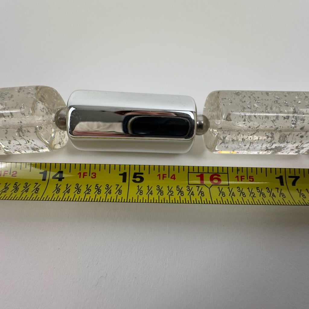 Clear Geometric Statement Necklace Modern Design