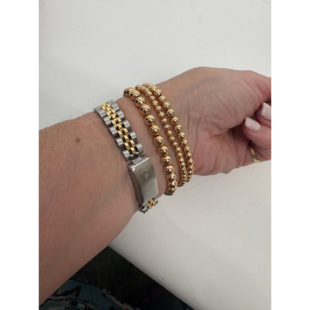Women's Unbranded NIB Gold Tone Elastic Bracelets Trio