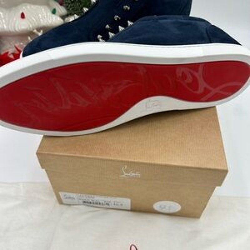 Christian Louboutin Men's F. A. V. Fique Navy Studded Sneakers