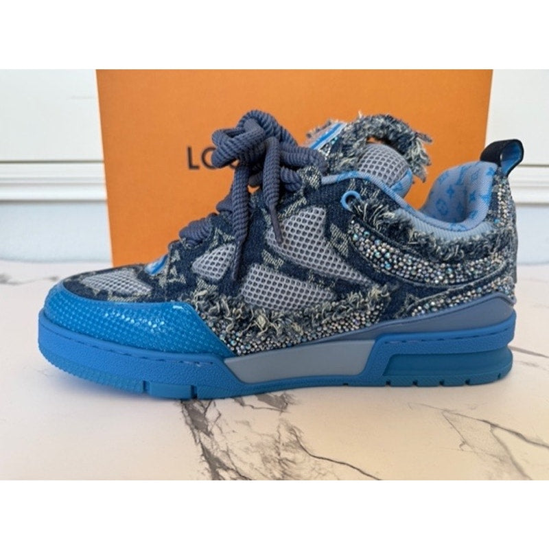 Louis Vuitton Blue Swarovski Monogram Skate Trainers – Men’s LV 8.5 / US 9.5