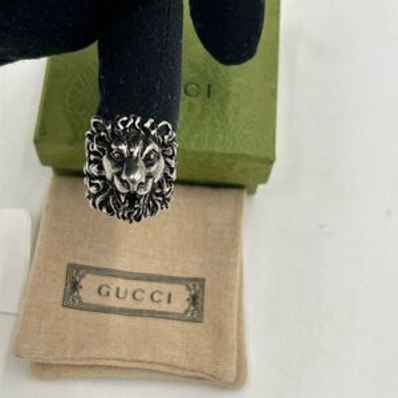 Gucci iconic Lionhead Sterling silver ring made in Italy size 10