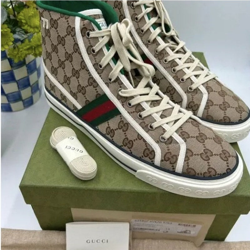 Men's Gucci tennis 1977 high top sneakers size 13 made in Italy