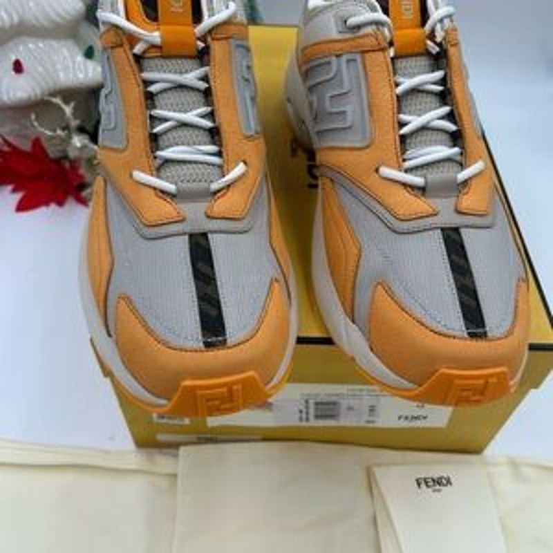 Fendi Men's FF logo textile runner sneakers size 12 made in Italy