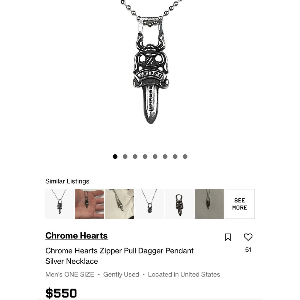 Men's Chrome Hearts Blue Embroidered Zip Front Hoodie Size XXL