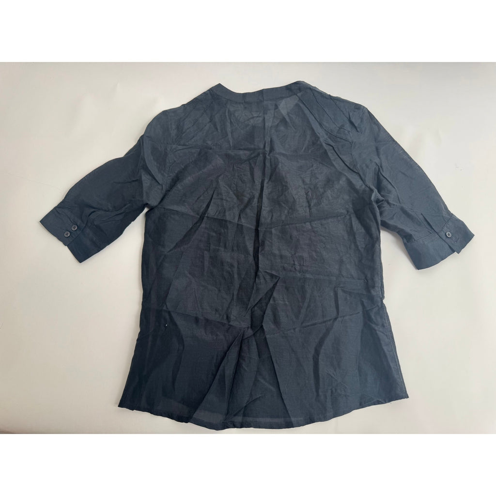 Barbara Bui NWT Black Silk Embellished Pintuck Tunic Blouse – Size 38 / S