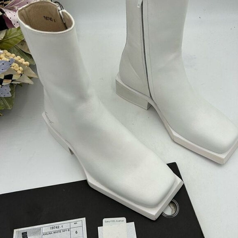 Men’s Sunni Sunni block heel leather boots size 6, made in Portugal