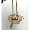 Dolce and Gabbana miniature leather bag with kiss lock, plaque and gold hardware