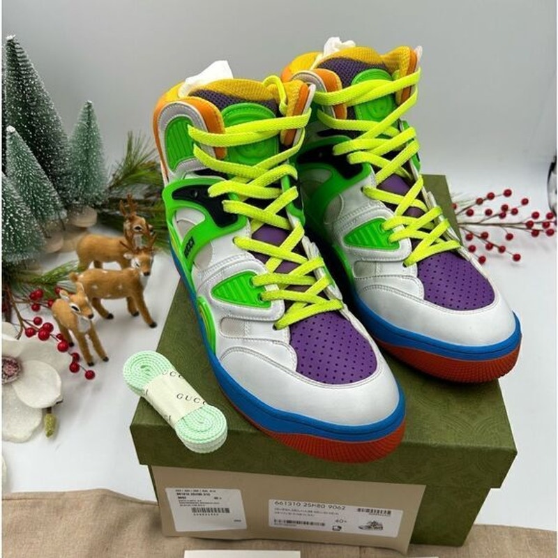 Women’s Gucci basket high top leather sneakers size 40.5