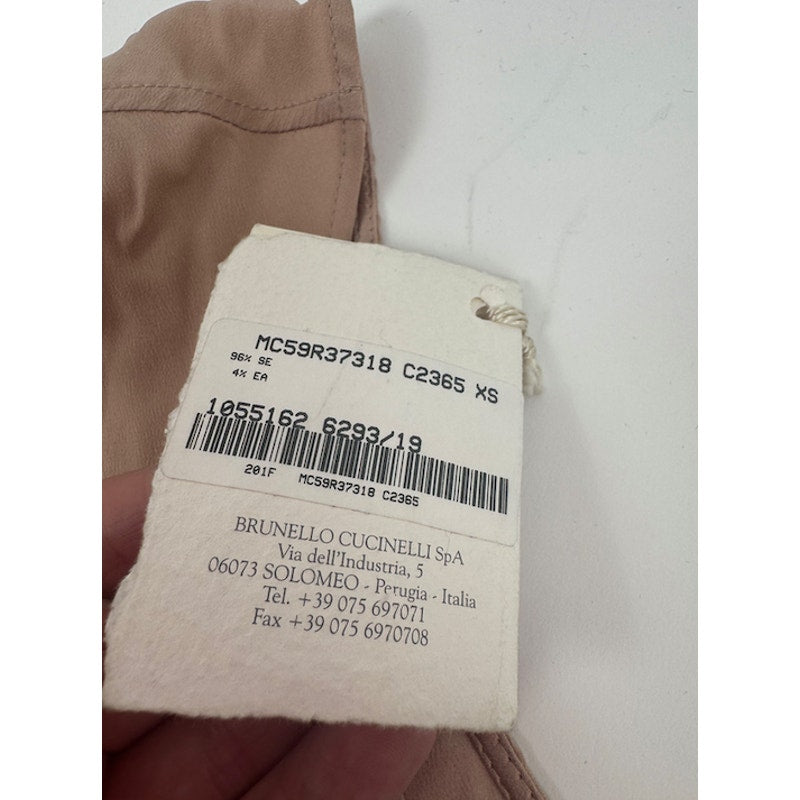 Brunello Cucinelli NWT Women's Silk Shell Blush Beige Blouse XS