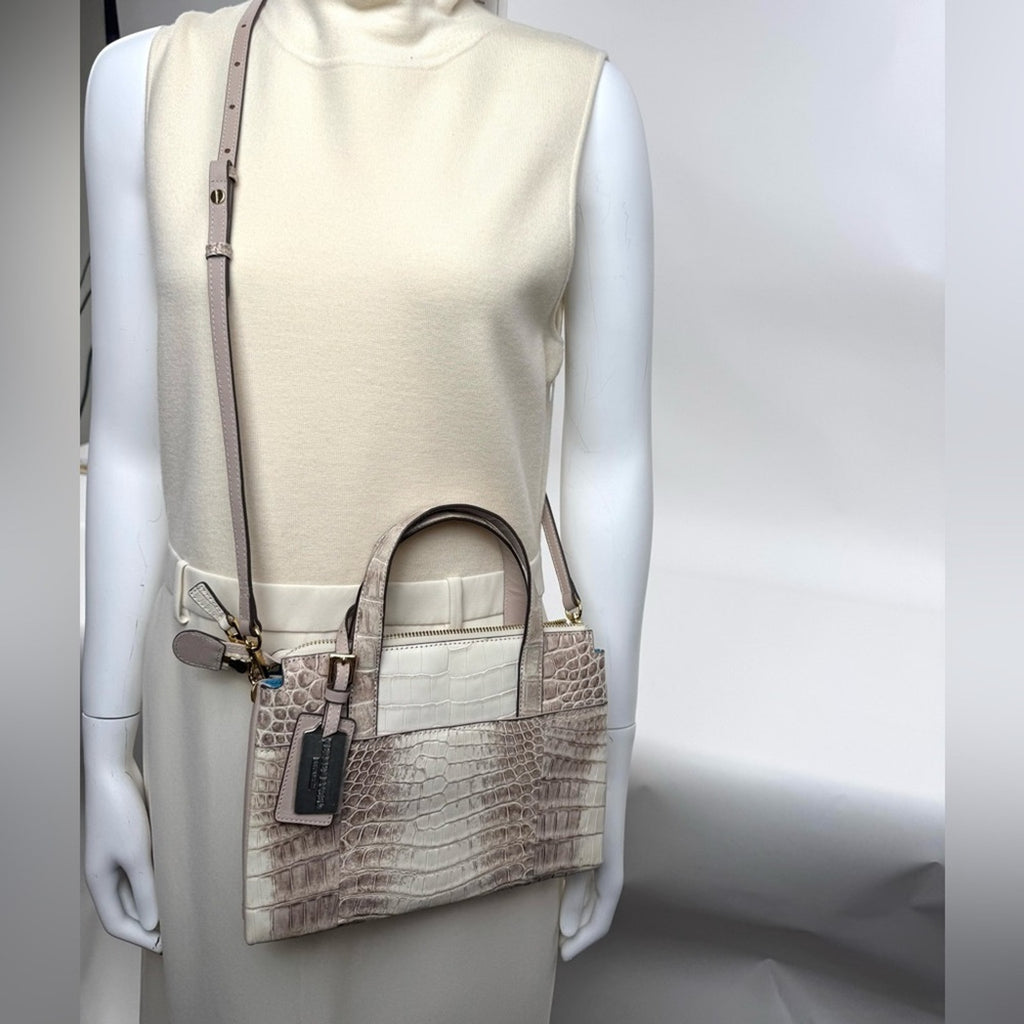 Niloticus crocodile Pelley Lusso two way bag NWT blue interior/adjustable strap