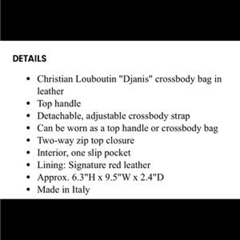 Women's Christian Louboutin DJANIS top handle/shoulder bag made in Italy