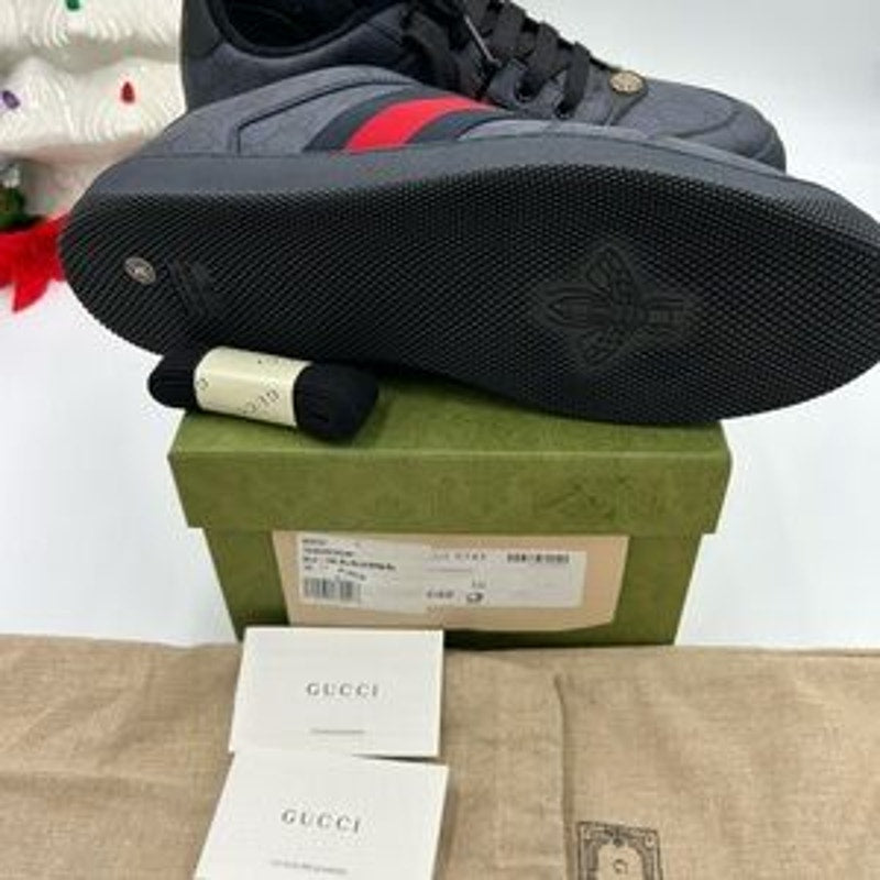 Men's Gucci screener leather/canvas sneakers size 10 fits 11 US made in Italy