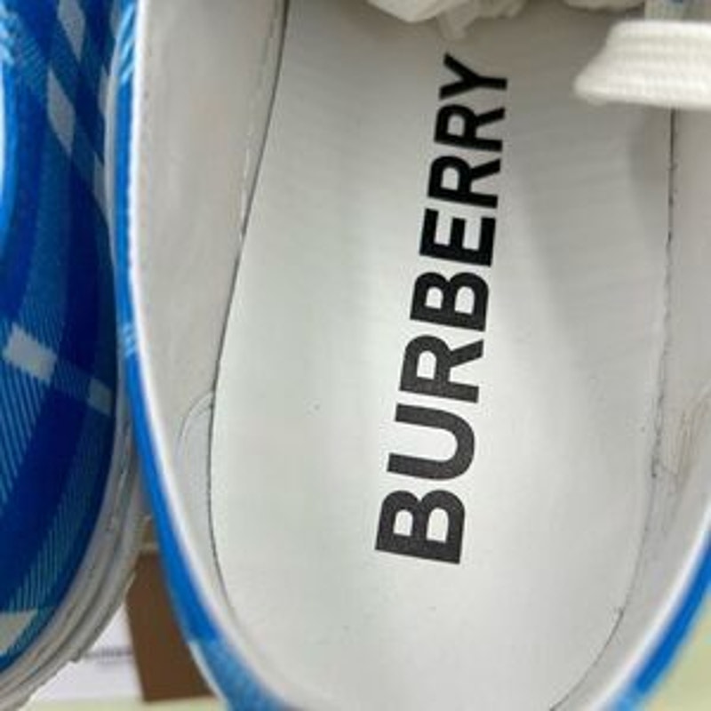 Men’s Burberry Jack vivid blue check sneakers size 44 made in Italy