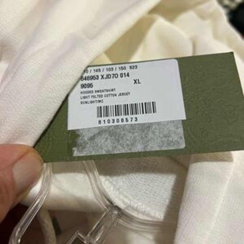 Men's Gucci FIRENZE 1921 cotton hoodie interlocking G/web stripe size XL