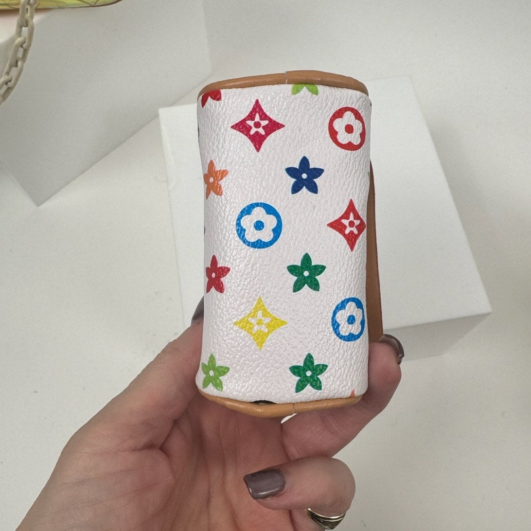 Miniature Leather Zippered Bag Charm - Functional Accessory for Handbags
