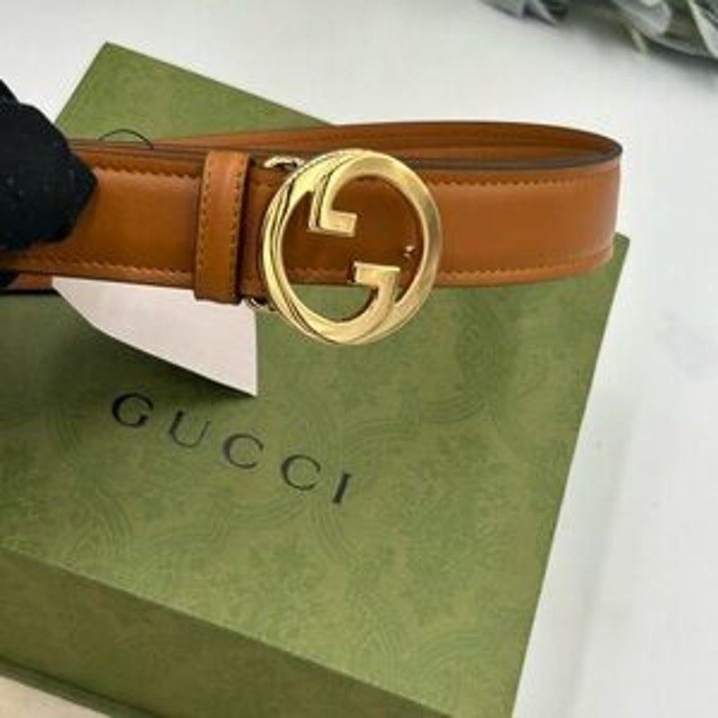 Men's Gucci, Blondie interlocking G leather belt size 120 cm/48 inches Italy