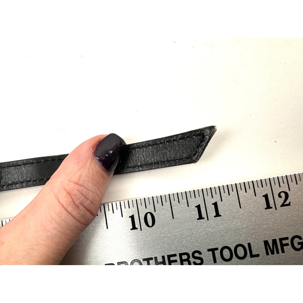 Hermes Rare Black Logo Artemis Leather With Silver Closure Bracelet