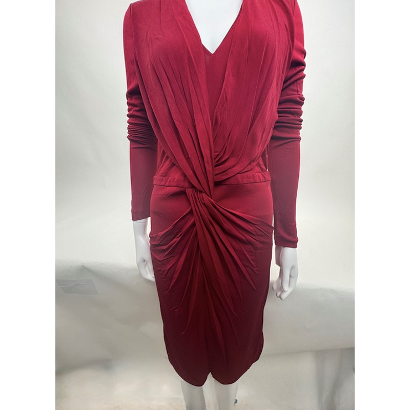 Gucci NWOT Red Gathered Dress Size XL Fits US 8/10 Made in Italy
