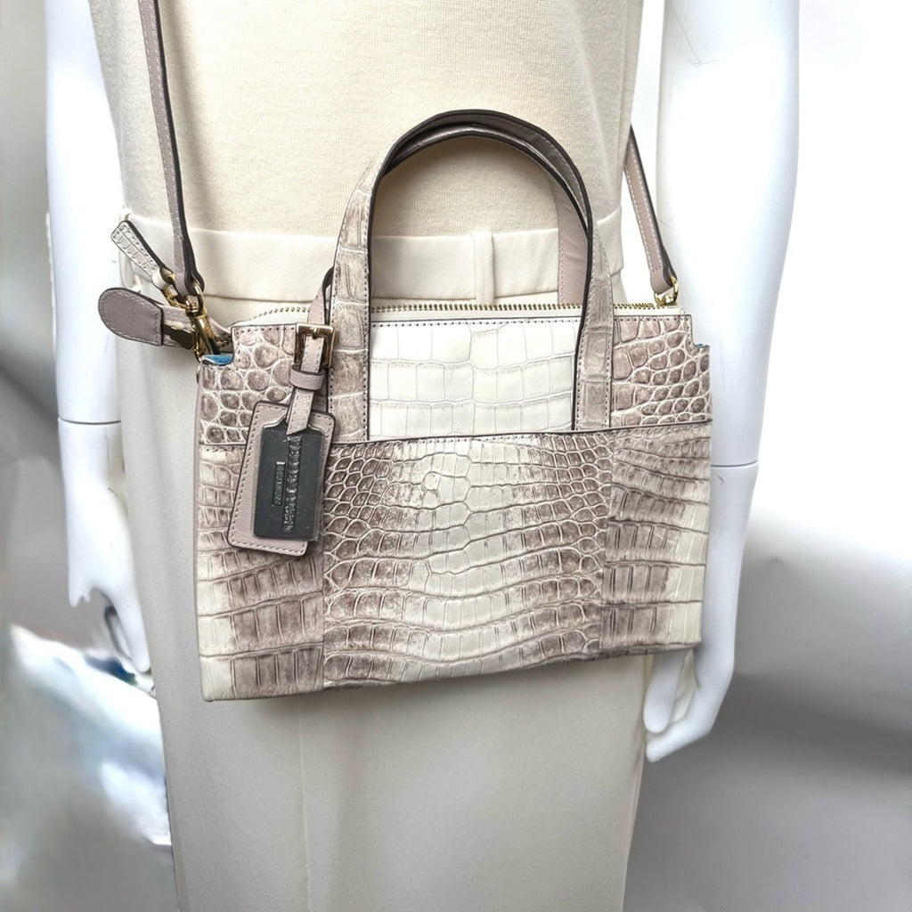 Niloticus crocodile Pelley Lusso two way bag NWT blue interior/adjustable strap
