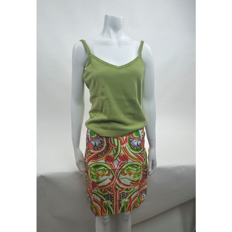 Ultra Moda NWT Green 100% Cashmere Sleeveless V-Neck Sweater Size M