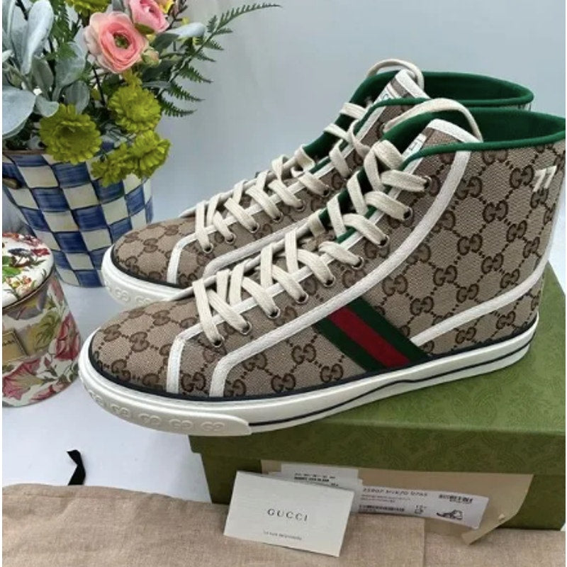 Men's Gucci tennis 1977 high top sneakers size 12.5 made in Italy