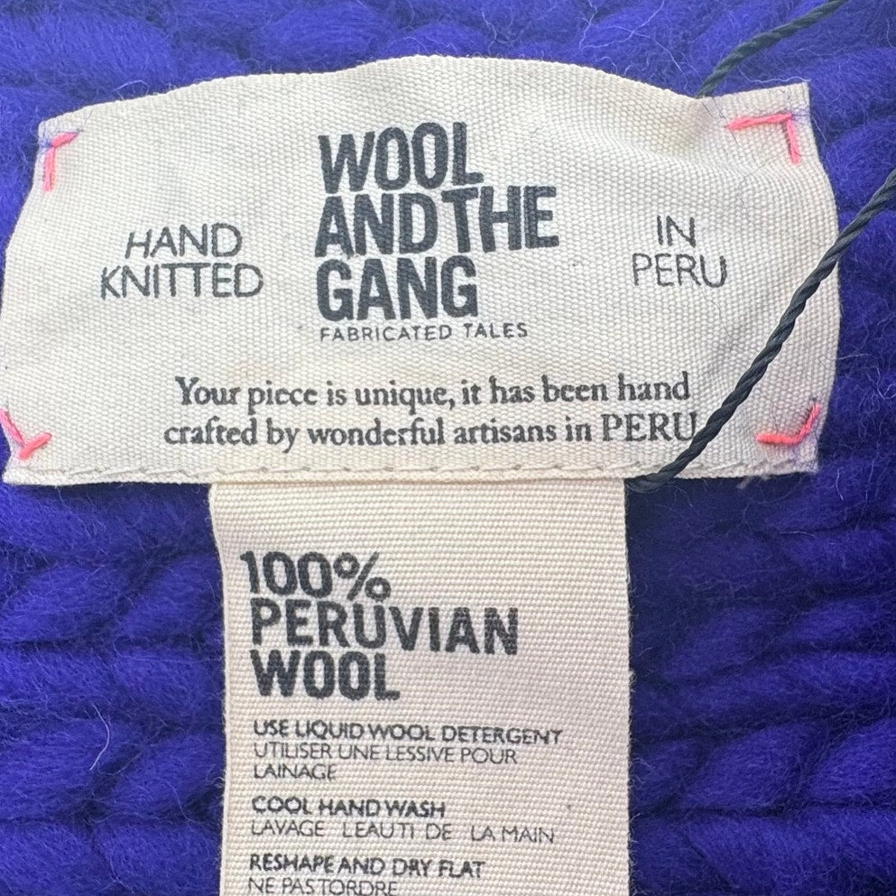 Wool and the Gang Blue 100% Peruvian Wool Hand Knitted Infinity Scarf