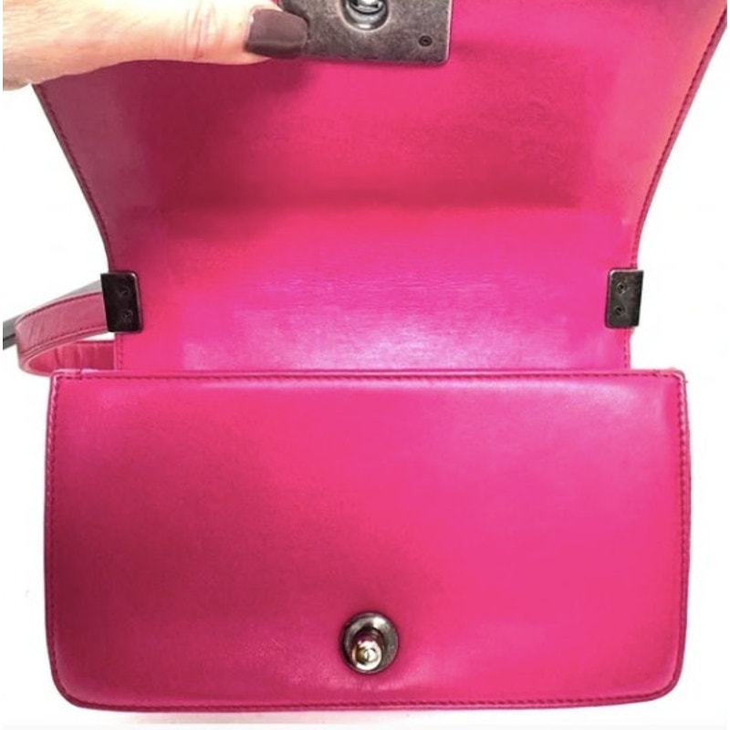 Chanel Pink Crushed Velvet Quilted Small Boy Bag