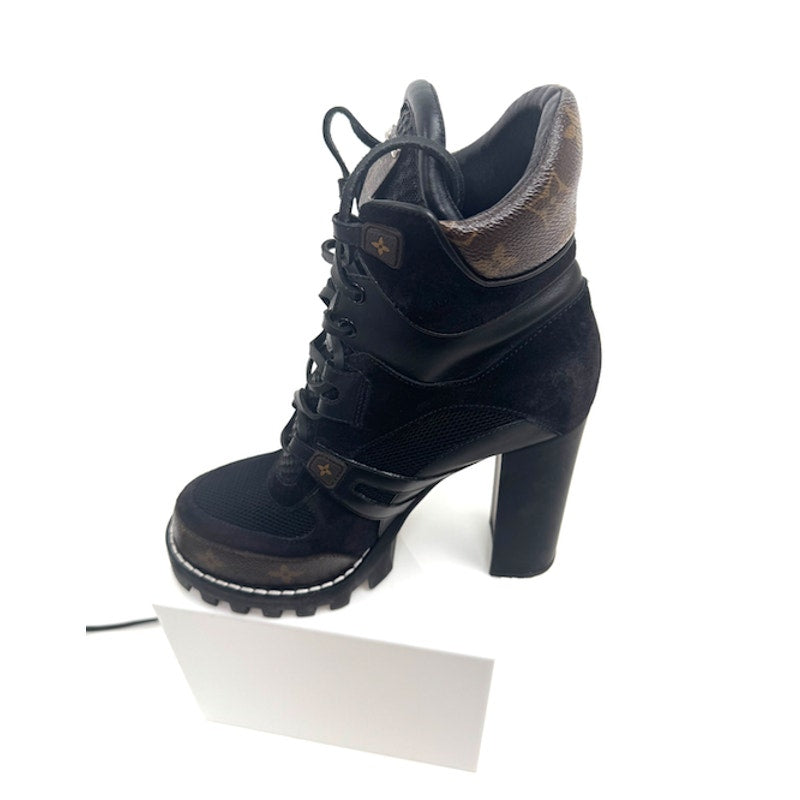 Louis Vuitton Laureate Black Platform High Heel Ankle Boots EU 40 US 9.5