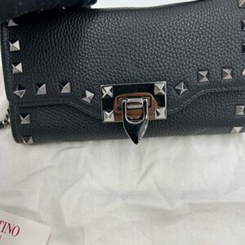 Women's Valentino Garavani rock stud, wallet on a chain made in Italy