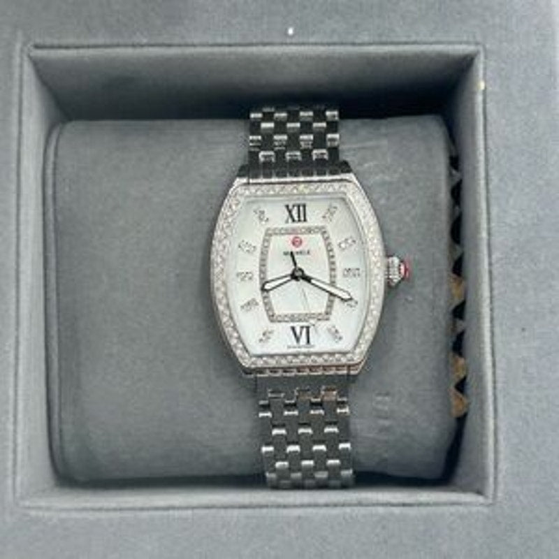 Women's Michelle releve mother of Pearl, diamond steel watch