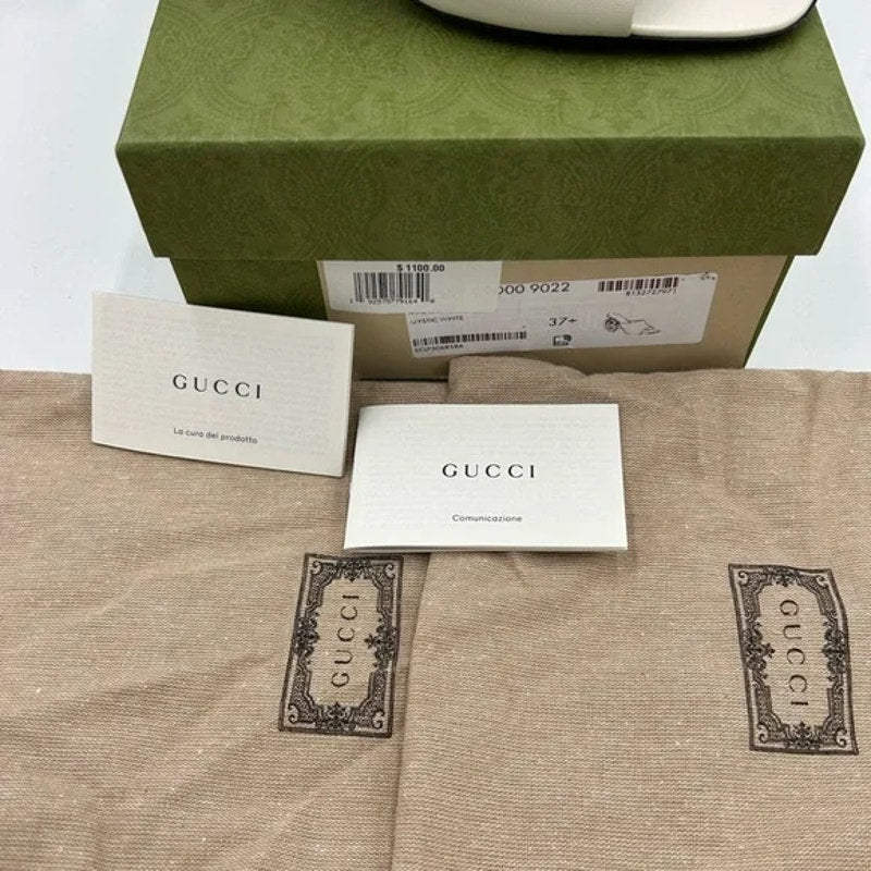 Women's Gucci interlocking G leather sandal size 37.5 made in Italy