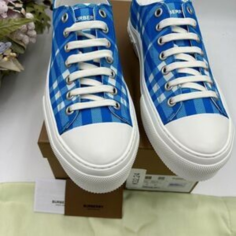Men’s Burberry Jack vivid blue check sneakers size 44 made in Italy