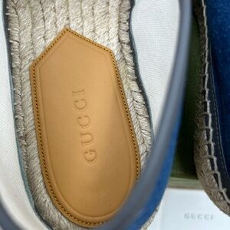 Gucci men's Denim and Gray interlocking G Espadrilles size 8