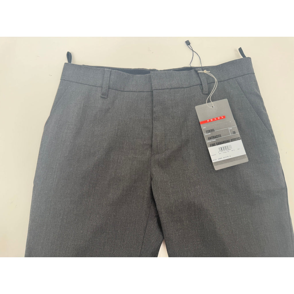 Prada NWT Charcoal Wool Blend Slacks Trouser Pants Size 38