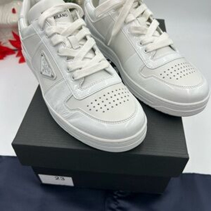 Men's Prada downtown leather sneakers size 7.5 fits 8.5 US made in Italy