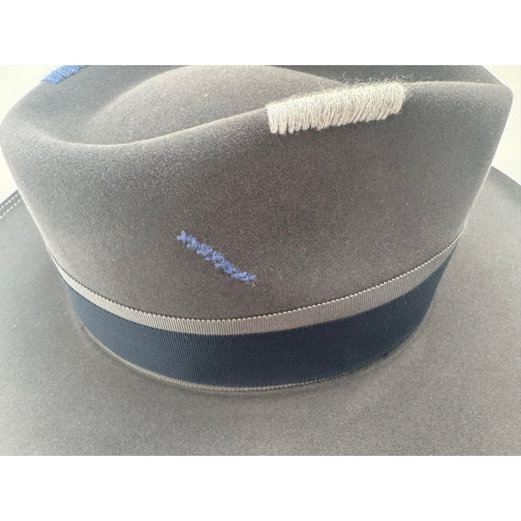 Nick Fouquet Matchstick Detail Beaver Felt Hat 7 5/8 61 Like New w/ Dust Bag