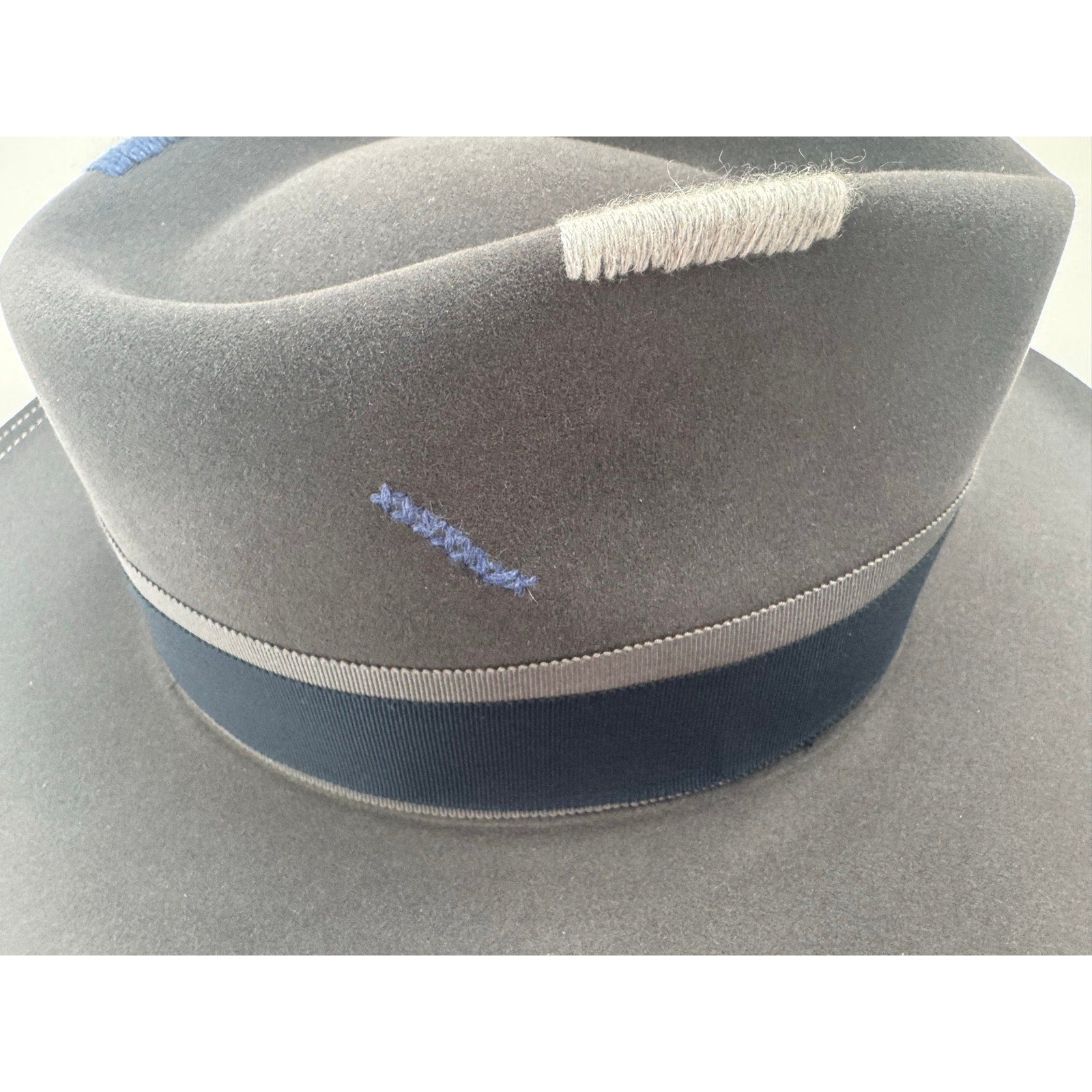 Nick Fouquet Matchstick Detail Beaver Felt Hat 7 5/8 61 Like New w/ Dust Bag