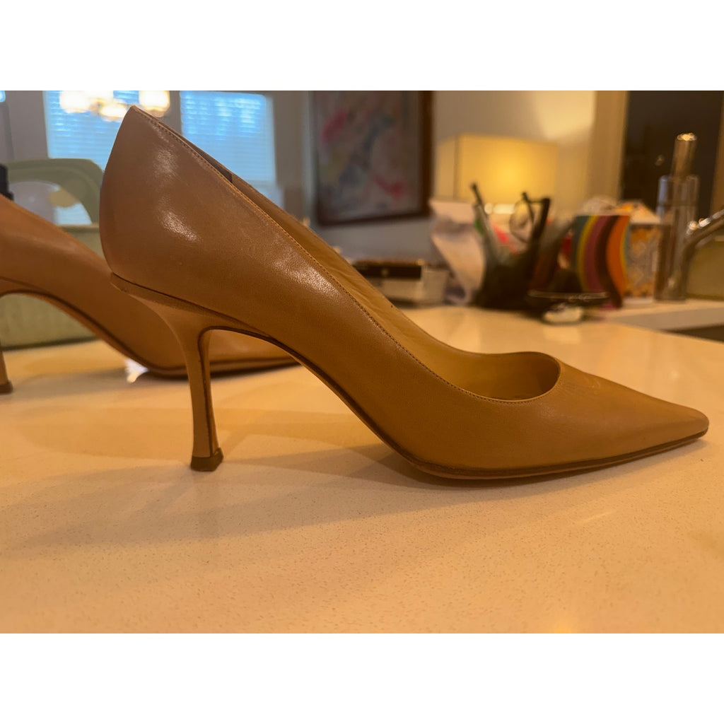 Jimmy Choo Neutral Leather Pointed Toe Pump Heels Size US 10 IT 40