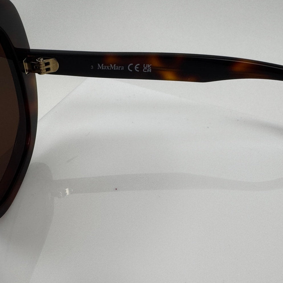 Women's Max Mara NWOT Edna Brown Tortoise Oversized Frame Sunglasses