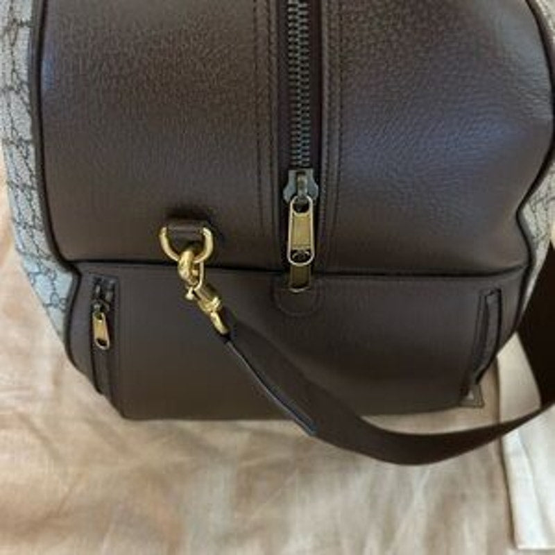 Gucci LARGE Savoy, duffel bag, GG supreme brown and tan, made in Italy NWT
