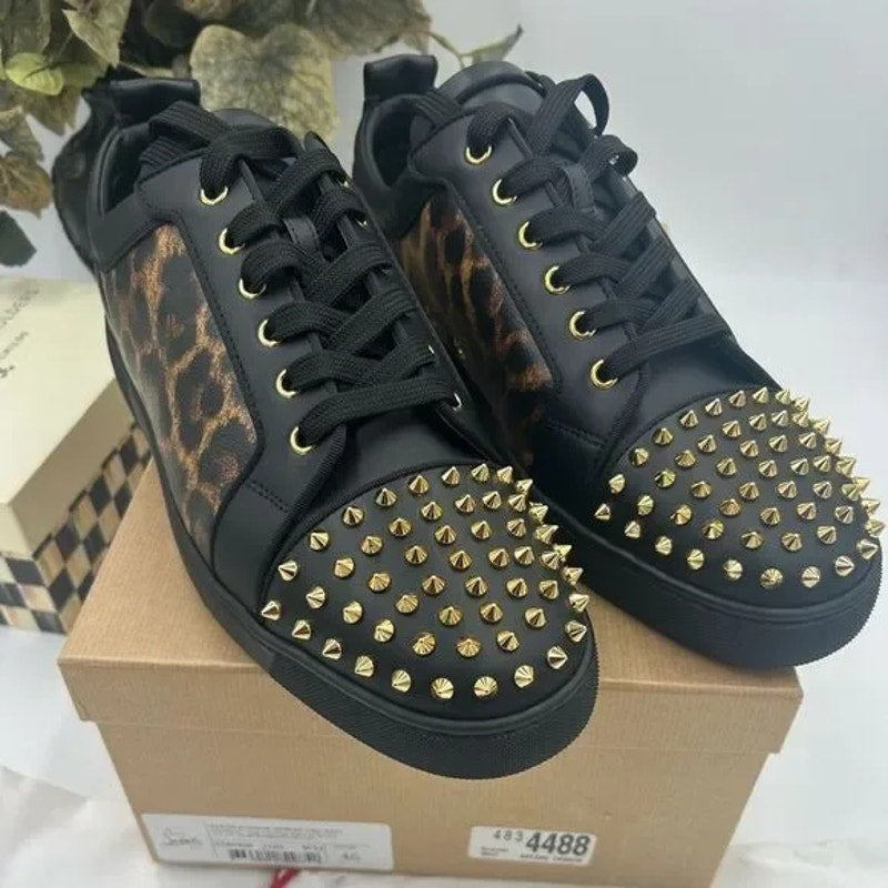 Men's Christian Louboutin, Louis Jr Orlato flat spikes size 46 made in Italy