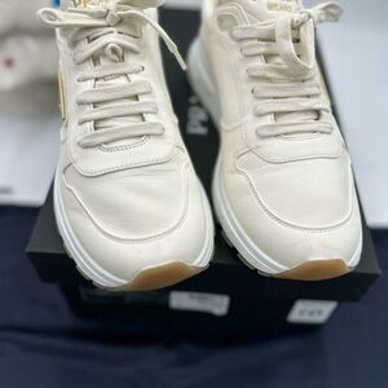 Men's Prada triangle logo leather sneakers size 8 fits 9 US made in Italy