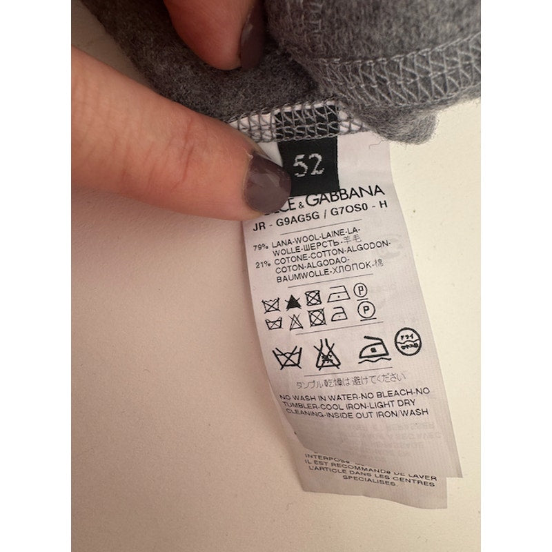 Dolce & Gabbana D&G NWT Men's Gray Wool Blend Sweater IT 52 Made in Italy