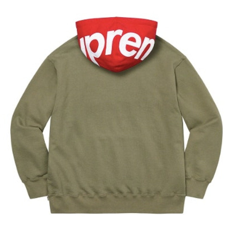 Supreme NWT Men's Light Olive 2021 Contrast Hooded Sweatshirt Size L